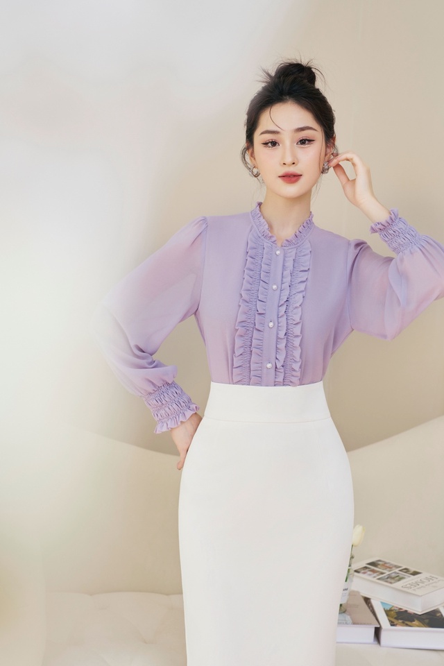 Diện trang phục bèo nhún biến nàng thành quý cô sành điệu tức thì Diện trang phục bèo nhún biến nàng thành quý cô sành điệu tức thì- Ảnh 4.