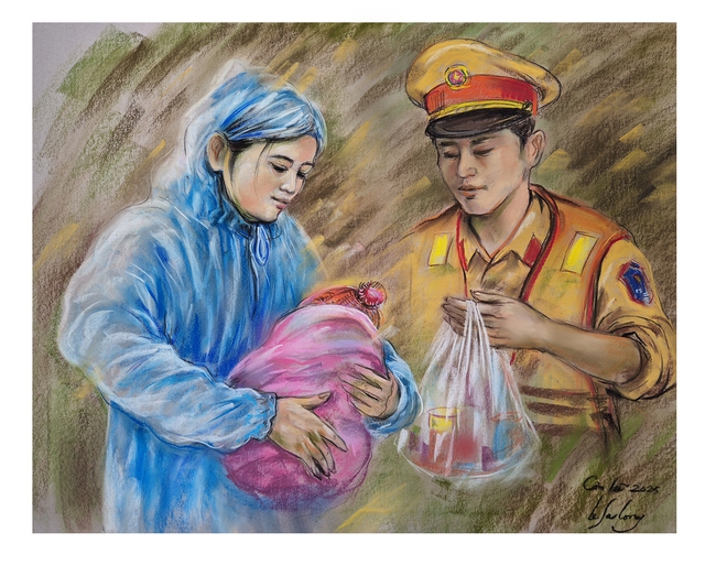 'Thương quá đồng bào tôi': Bộ tranh 'thay lời muốn nói' của họa sĩ Lê Sa Long- Ảnh 1. 'Thương quá đồng bào tôi': Bộ tranh 'thay lời muốn nói' của họa sĩ Lê Sa Long- Ảnh 1.