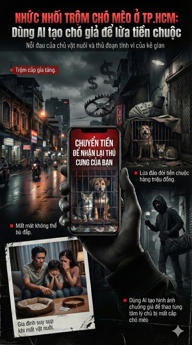 Nhức nhối trộm chó, mèo ở TP.HCM - Kỳ 2: Dùng AI tạo chó giả để lừa tiền chuộc - Ảnh 7.