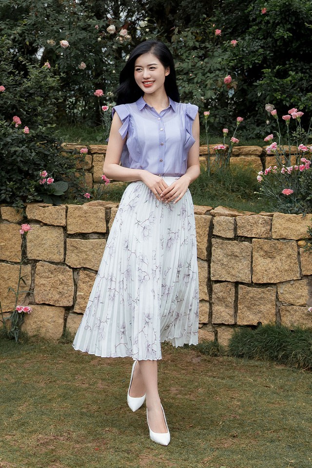 Chân váy xếp ly ăn gian vóc dáng, cho vẻ ngoài cuốn hút- Ảnh 7.