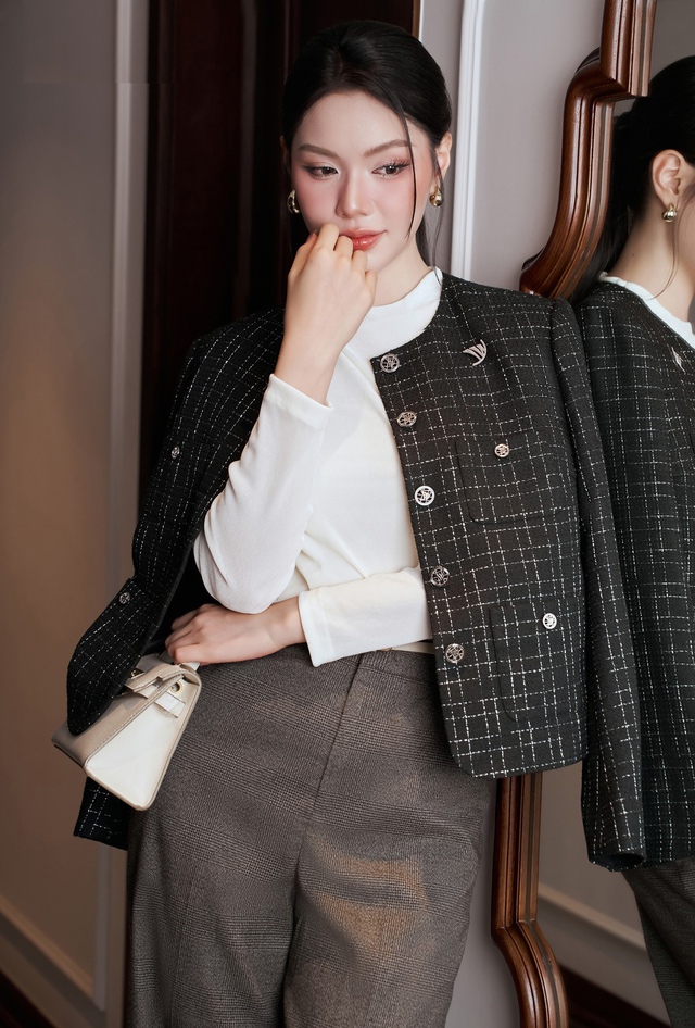 Công sở vào thu cùng bản phối áo khoác, váy dài và quần ống rộng- Ảnh 7.