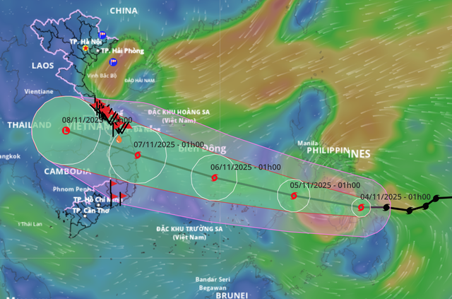 Bão Kalmaegi sắp vào Biển Đông, trưa ngày 7 đổ bộ vào đất liền- Ảnh 1.