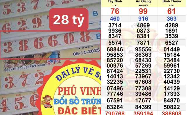 Cọc vé độc đắc 28 tỉ xổ số miền Nam ngày 6 tháng 11 về... Vĩnh Long - Ảnh 1.