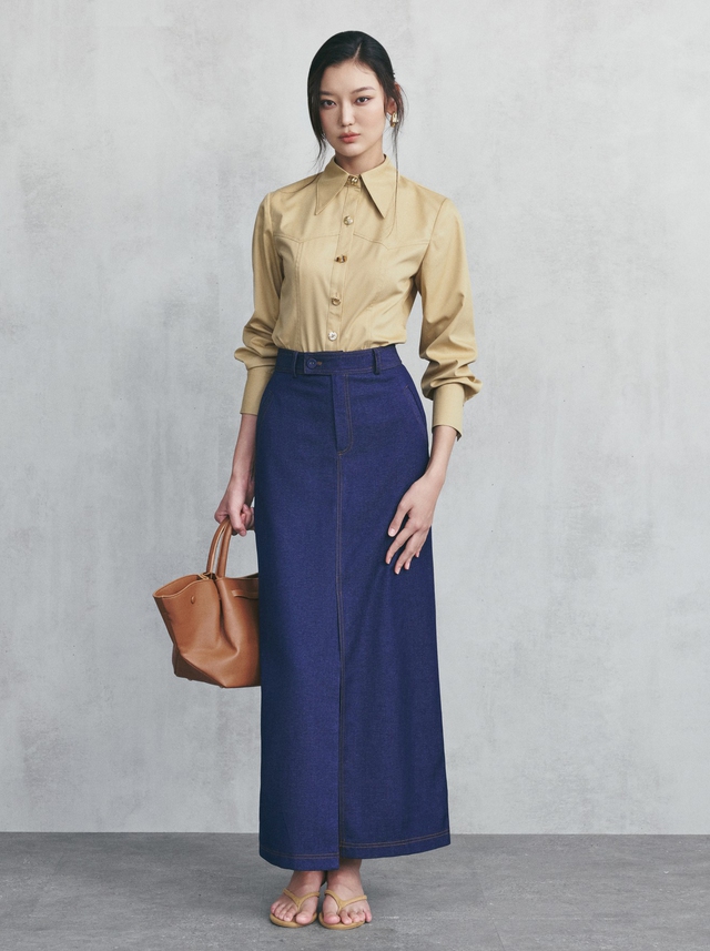 Tạo nên phong thái riêng từ váy denim, chân váy denim - Ảnh 5.