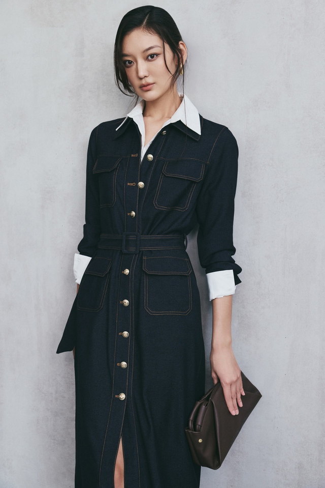 Tạo nên phong thái riêng từ váy denim, chân váy denim - Ảnh 4.