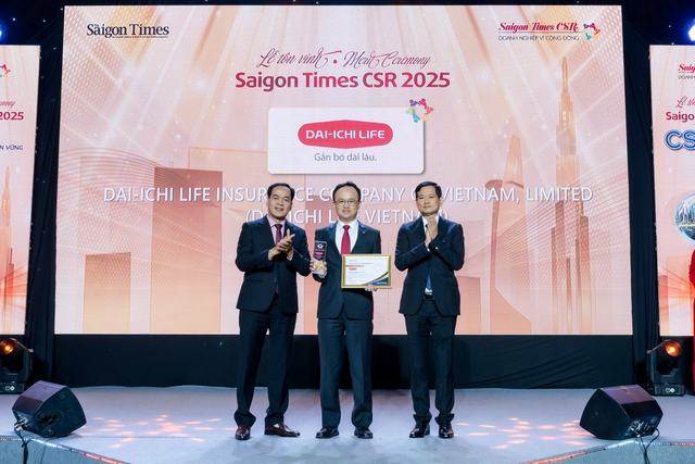 Dai-ichi Life Việt Nam được vinh danh ‘Doanh nghiệp vì cộng đồng – Saigon Times CSR’
- Ảnh 1. Dai-ichi Life Việt Nam được vinh danh ‘Doanh nghiệp vì cộng đồng – Saigon Times CSR’
- Ảnh 1.