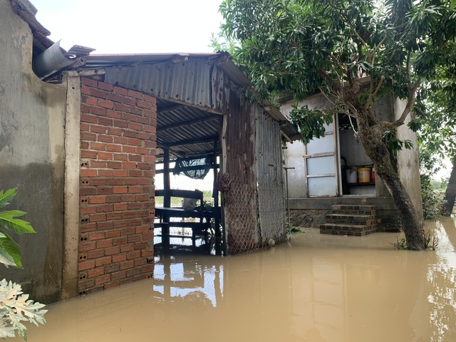 Xóm nhỏ bị cô lập, người dân phải dùng ghe tiếp tế lương thực sau bão Kalmaegi - Ảnh 8.