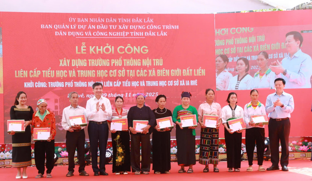 Khởi công trường dân tộc nội trú liên cấp ở vùng biên giới Lâm Đồng, Đắk Lắk - Ảnh 6.