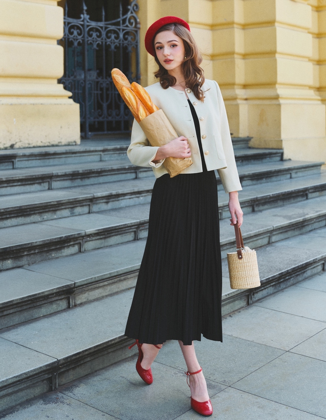 Áo khoác dáng ngắn và váy dài, cặp đôi hoàn hảo nhất mùa đông - Ảnh 4.