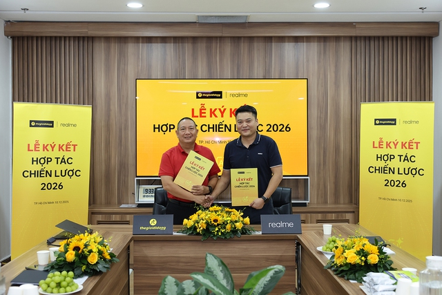 realme và Thế Giới Di Động ký kết chiến lược 2026: Mục tiêu tăng trưởng bứt tốc - Ảnh 1.