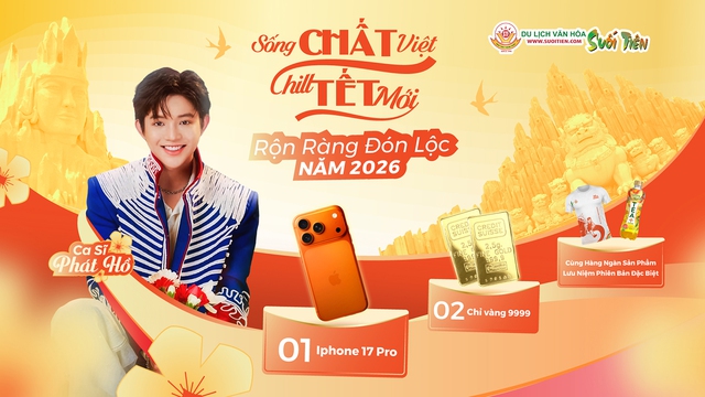 Tết Dương lịch 2026, Suối Tiên tặng lộc vàng và iPhone 17 Pro cực chất - Ảnh 1.