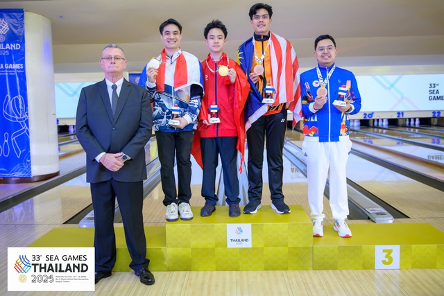 Nam sinh Trần Hoàng Khôi 16 tuổi giành HCV bowling SEA Games 33, là ai?- Ảnh 2. Nam sinh Trần Hoàng Khôi 16 tuổi giành HCV bowling SEA Games 33, là ai?- Ảnh 2.