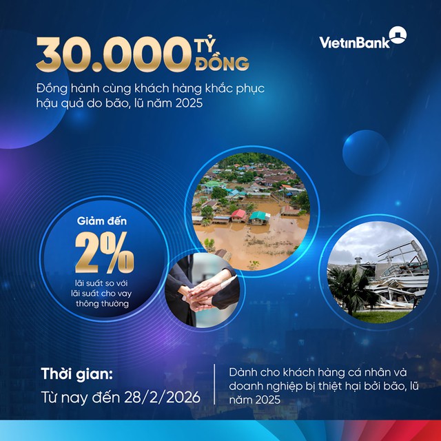 VietinBank dành 30.000 tỉ đồng hỗ trợ khách hàng khắc phục hậu quả bão lũ - Ảnh 1.