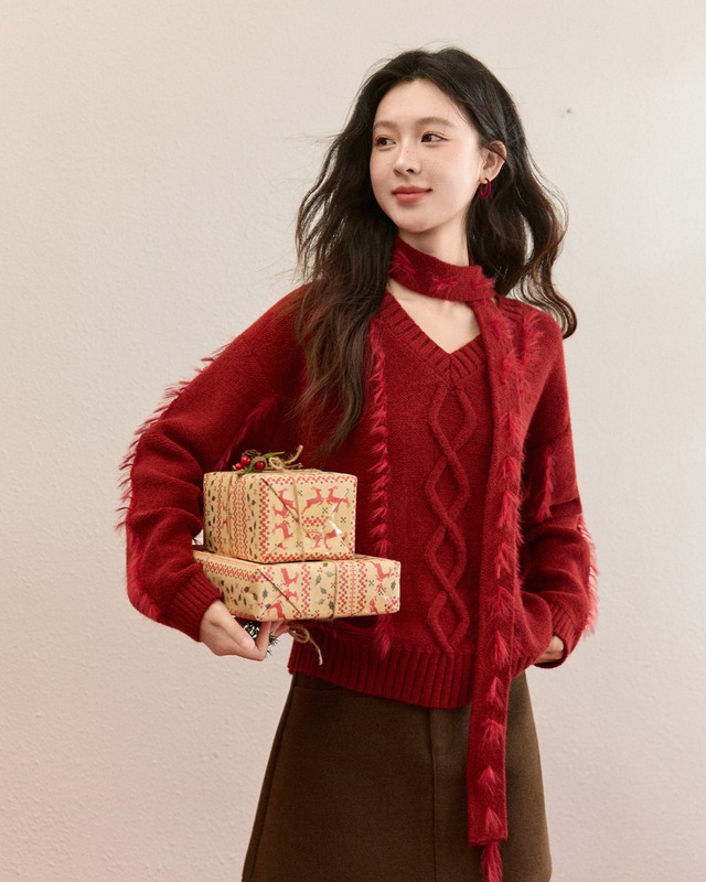 Chân váy dạ, áo len mặc ngoài chân váy dạ  - Ảnh 4.