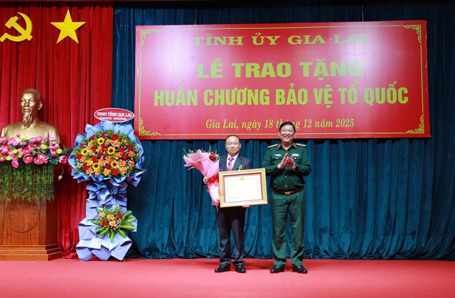 B&iacute; thư Tỉnh ủy Gia Lai nhận Hu&acirc;n chương Bảo vệ Tổ quốc - Ảnh 1.