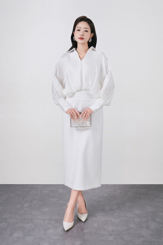 Bản phối với áo sơ mi tay phồng đầy phá cách, nâng tầm nhan sắc- Ảnh 5. Bản phối với áo sơ mi tay phồng đầy phá cách, nâng tầm nhan sắc- Ảnh 5.