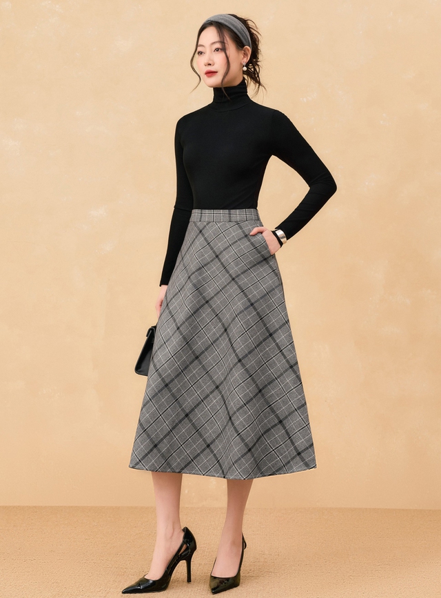 Vừa đẹp vừa ấm khi diện chân váy dạ đi làm, đi chơi- Ảnh 9.