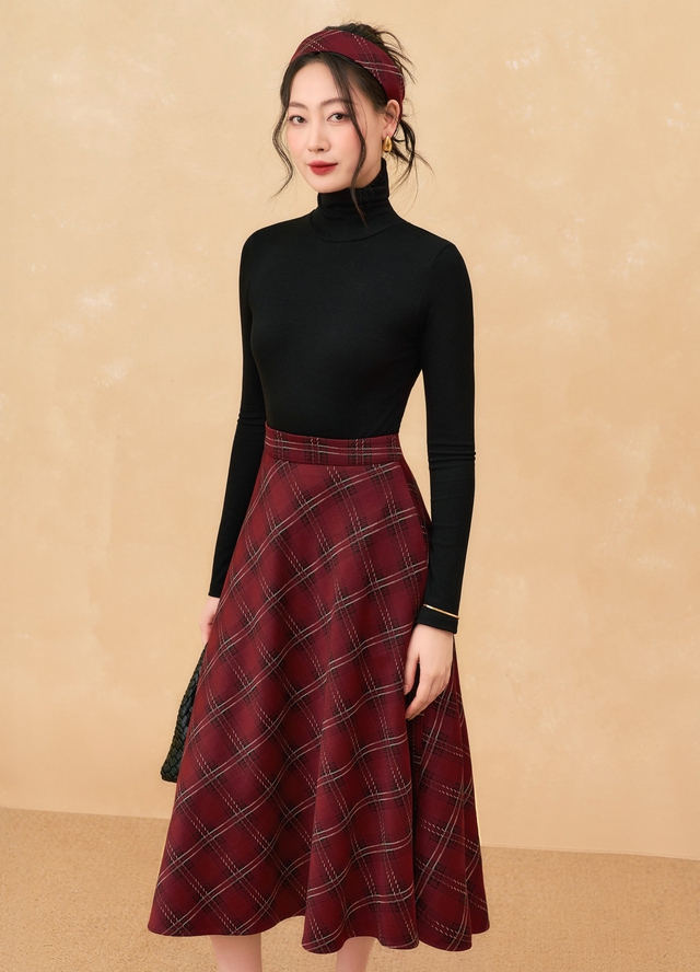 Vừa đẹp vừa ấm khi diện chân váy dạ đi làm, đi chơi- Ảnh 1.