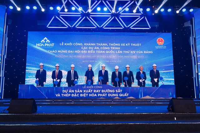 Hòa Phát khởi công Nhà máy sản xuất ray cao tốc và thép đặc biệt- Ảnh 1. Hòa Phát khởi công Nhà máy sản xuất ray cao tốc và thép đặc biệt- Ảnh 1.