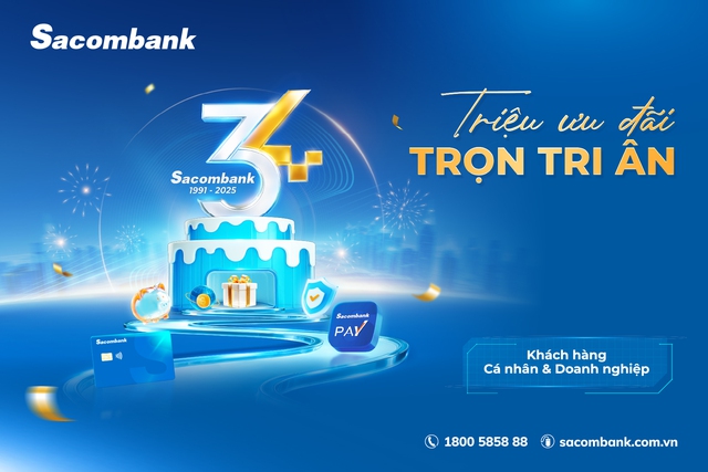 Tr&agrave;n ngập ưu đ&atilde;i xuy&ecirc;n suốt th&aacute;ng 12 mừng sinh nhật Sacombank - Ảnh 1.