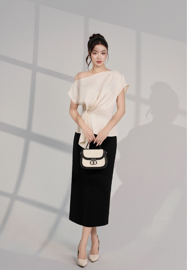 Áo lệch vai giúp nàng khoe trọn bờ vai quyến rũ- Ảnh 4.