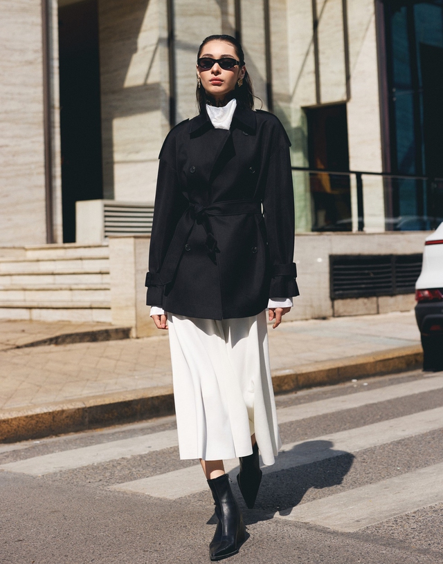 Phối áo khoác ngày đông cùng quần ống rộng và váy dài- Ảnh 8.