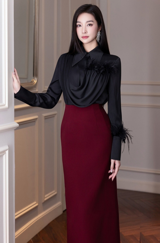 Chân váy dáng dài phối kiểu gì cũng đẹp- Ảnh 6. Chân váy dáng dài phối kiểu gì cũng đẹp- Ảnh 6.