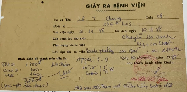 Tờ giấy ra viện được người mẹ giữ suốt 37 năm - Ảnh 1.