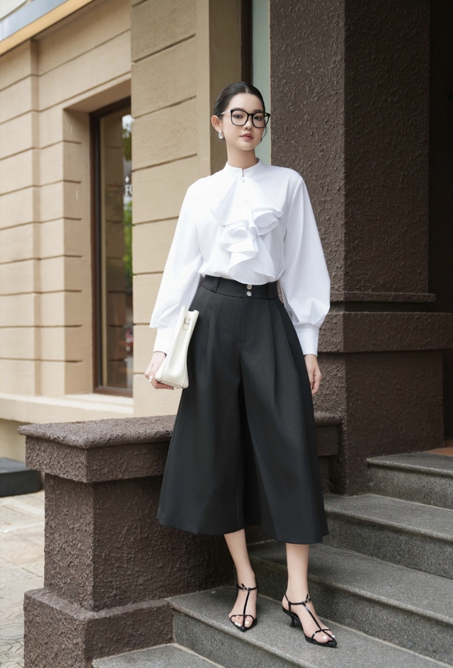 Quần culottes đen, ‘điểm chạm’ giữa cá tính và nét mềm mại phố thị- Ảnh 8.