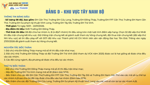 Lịch thi đấu mới nhất TNSV THACO cup 2026: Tất cả đều được ph&aacute;t trực tiếp, xem ở đ&acirc;u?- Ảnh 9.