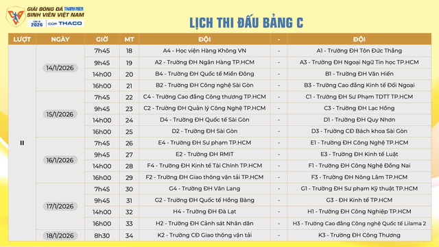 Lịch thi đấu mới nhất TNSV THACO cup 2026: Tất cả đều được ph&aacute;t trực tiếp, xem ở đ&acirc;u?- Ảnh 15.