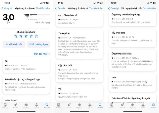Zalo nhận 'b&atilde;o 1 sao', người d&ugrave;ng k&ecirc;u gọi x&oacute;a ứng dụng - Ảnh 1.