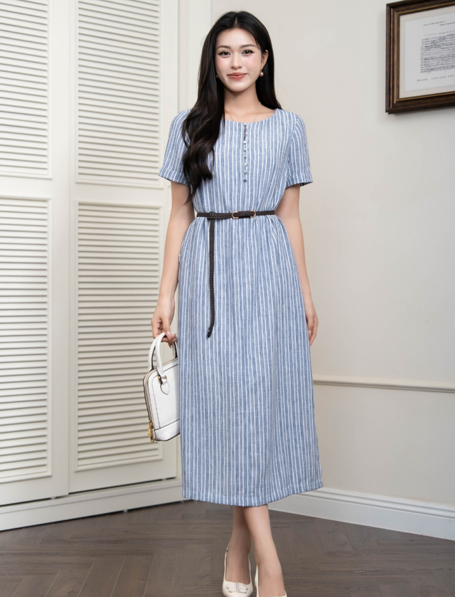 Đầm phối thắt lưng, tôn dáng chuẩn 'siêu mẫu' trong tích tắc  - Ảnh 5.