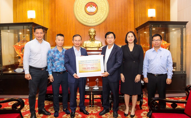 Đoàn thể thao Việt Nam ủng hộ hơn 110 triệu đồng trước ngày dự SEA Games 33- Ảnh 1.