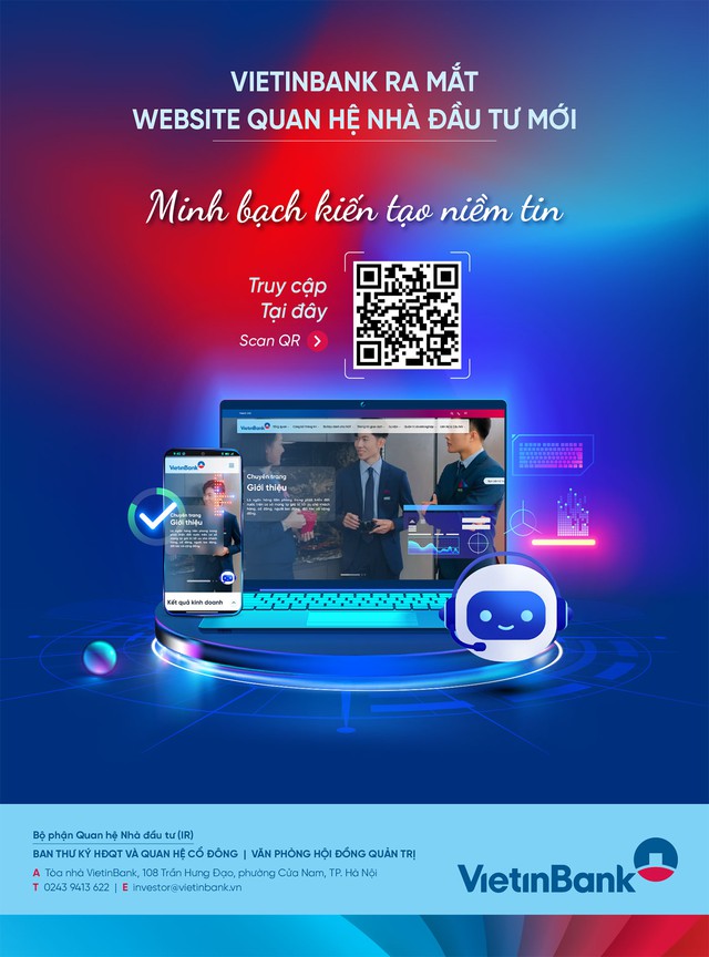 VietinBank ra mắt website Quan hệ Nh&agrave; đầu tư mới: Minh bạch kiến tạo niềm tin- Ảnh 2.