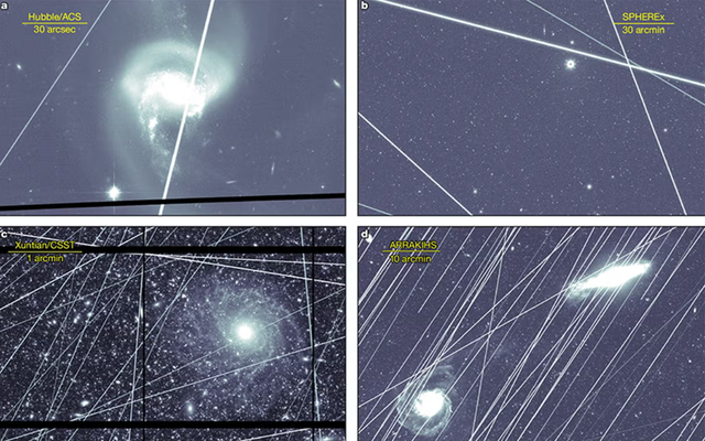 Vệ tinh SpaceX đang đe dọa Hubble và nhiều kính thiên văn khác- Ảnh 1. Vệ tinh SpaceX đang đe dọa Hubble và nhiều kính thiên văn khác- Ảnh 1.