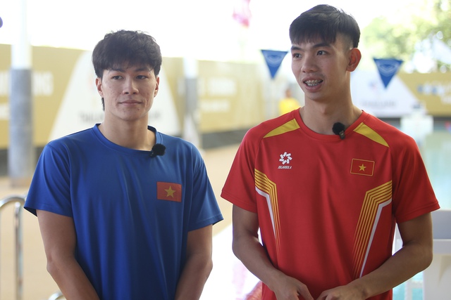 Kình ngư Huy Hoàng và Hưng Nguyên tiết lộ hồ bơi cấu trúc ‘lạ’ tại SEA Games, quyết giành HCV- Ảnh 3. Kình ngư Huy Hoàng và Hưng Nguyên tiết lộ hồ bơi cấu trúc ‘lạ’ tại SEA Games, quyết giành HCV- Ảnh 3.