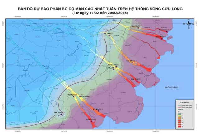 Miền Tây xâm nhập mặn sâu 50 km, TP.HCM đến 72km - Ảnh 1.