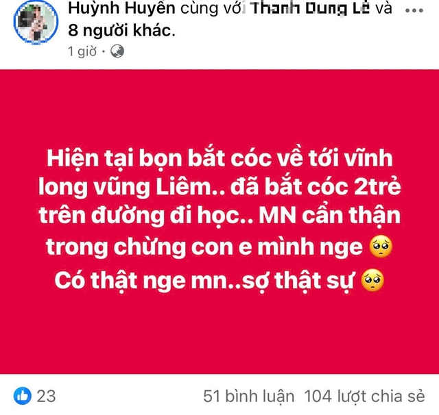 Xác minh thông tin '2 học sinh ở Vĩnh Long bị bắt cóc'- Ảnh 1.