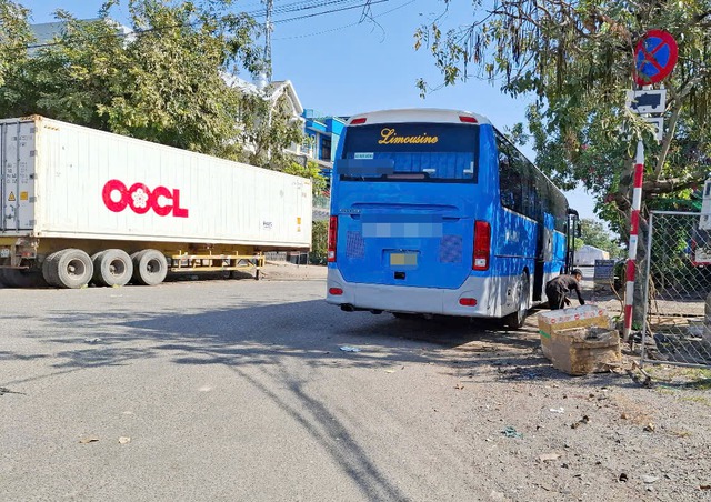 Xe tải, container đậu chiếm đường- Ảnh 1.