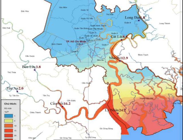 TP.HCM đón đợt triều cường nhiễm mặn, cảnh báo cấp độ 3- Ảnh 1.