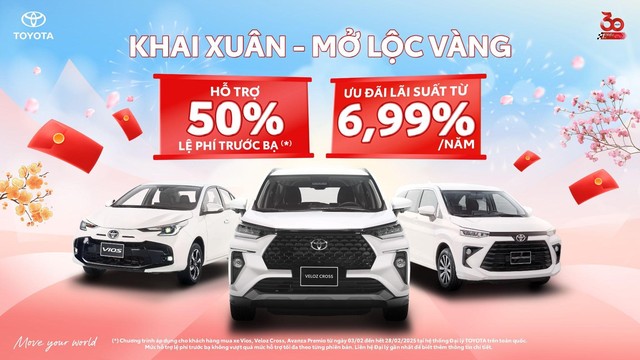 Toyota Việt Nam 'Khai xuân - Mở lộc vàng' cho khách mua Vios, Veloz Cross, Avanza Premio