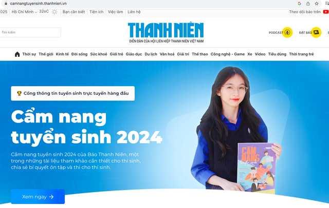 Mời tham gia giới thiệu trên Cẩm nang tuyển sinh 2025 của Báo Thanh Niên - Ảnh 1.