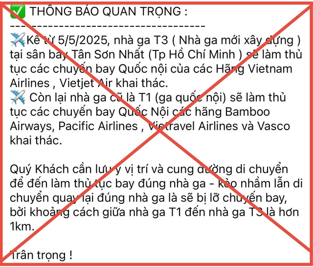 Thực hư th&ocirc;ng tin chuyển l&agrave;m thủ tục c&aacute;c chuyến bay sang ga T3 T&acirc;n Sơn Nhất- Ảnh 2.