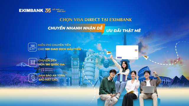 Chuyển tiền quốc tế Visa Direct - chương trình ưu đãi đặc biệt từ Eximbank- Ảnh 1.