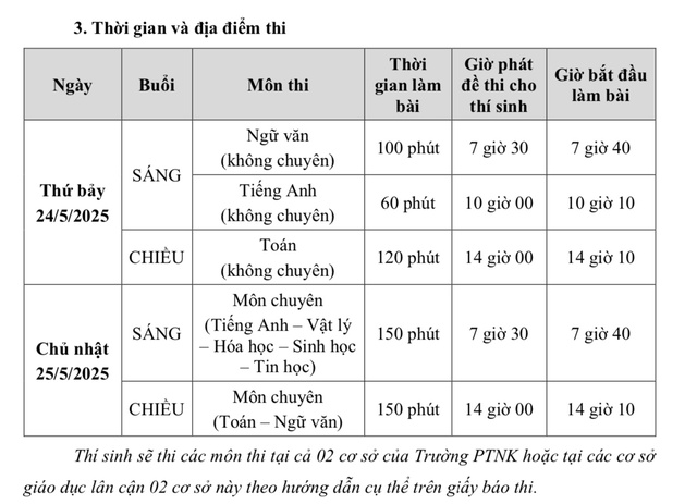 Thí sinh thi lớp 10 Phổ thông Năng khiếu với cấu trúc đề thi ra sao?- Ảnh 2. Thí sinh thi lớp 10 Phổ thông Năng khiếu với cấu trúc đề thi ra sao?- Ảnh 2.