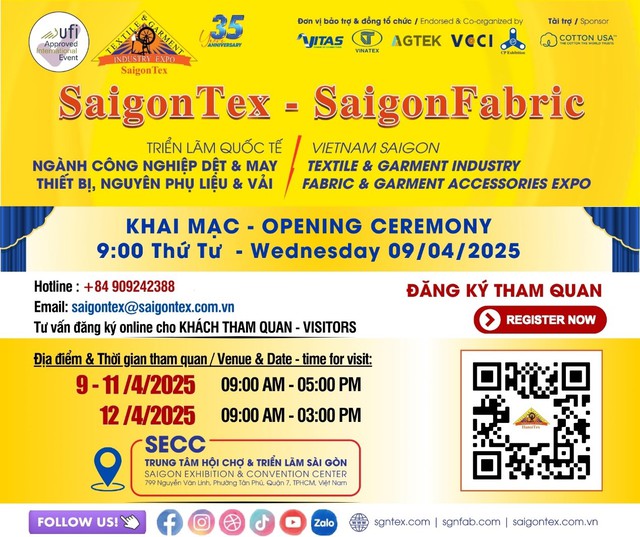 Triển lãm dệt may SaigonTex - SaigonFabric 2025- Ảnh 1.