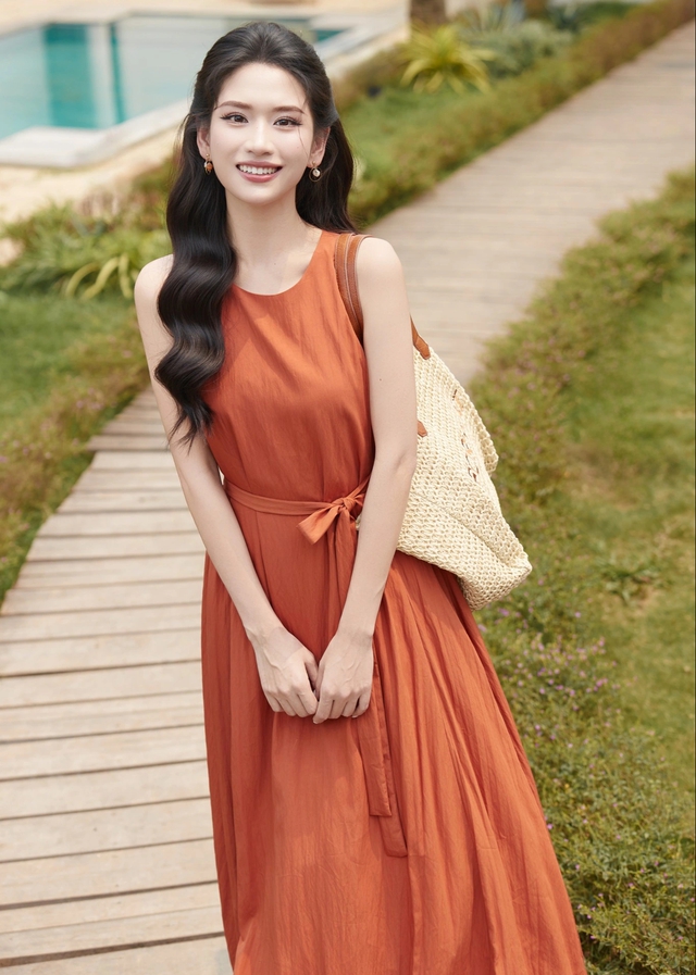 Váy suông từ linen, vải tơ thành xu hướng hot - Ảnh 1.