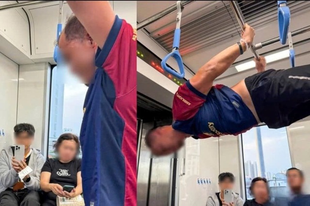 CSGT TP.HCM: Hít xà đơn trên tàu metro là 'gây rối trật tự công cộng'- Ảnh 1. CSGT TP.HCM: Hít xà đơn trên tàu metro là 'gây rối trật tự công cộng'- Ảnh 1.