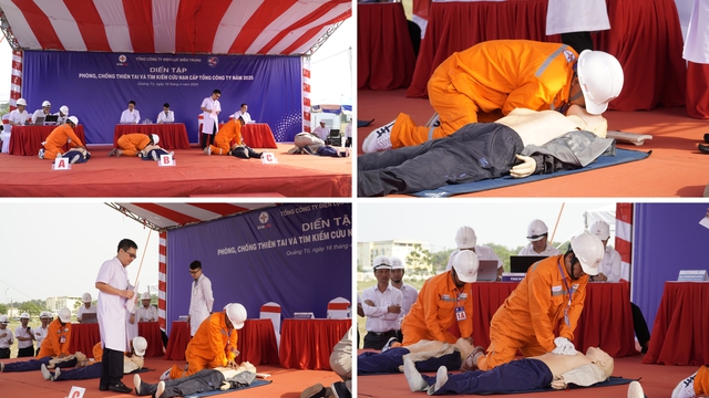 EVNCPC tổ chức diễn tập ph&ograve;ng chống thi&ecirc;n tai quy m&ocirc; lớn tại Quảng Trị - Ảnh 3.